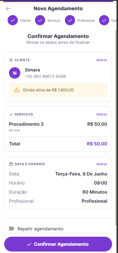 Confirmar agendamento