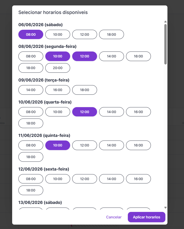 Bloqueio por disponibilidade