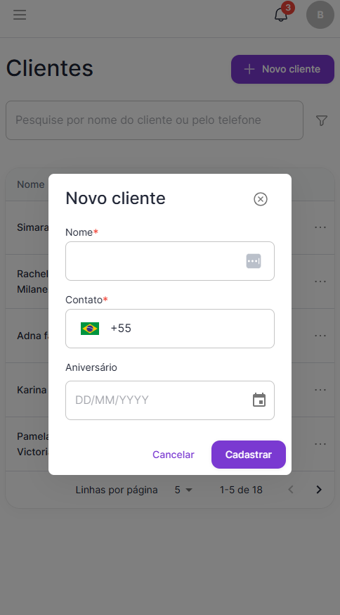 Dados adicionais do cliente