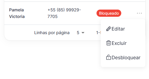 Bloquear ou desbloquear cliente