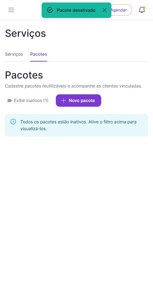 Pacote desativado