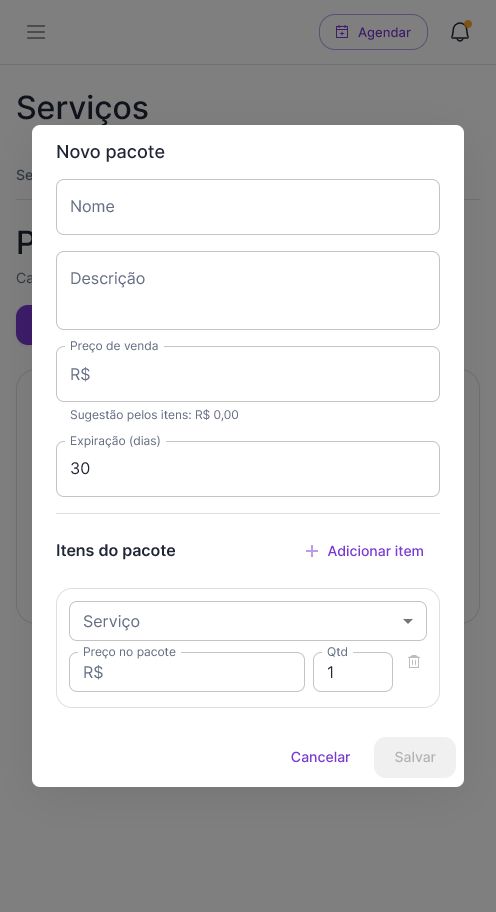 Novo pacote