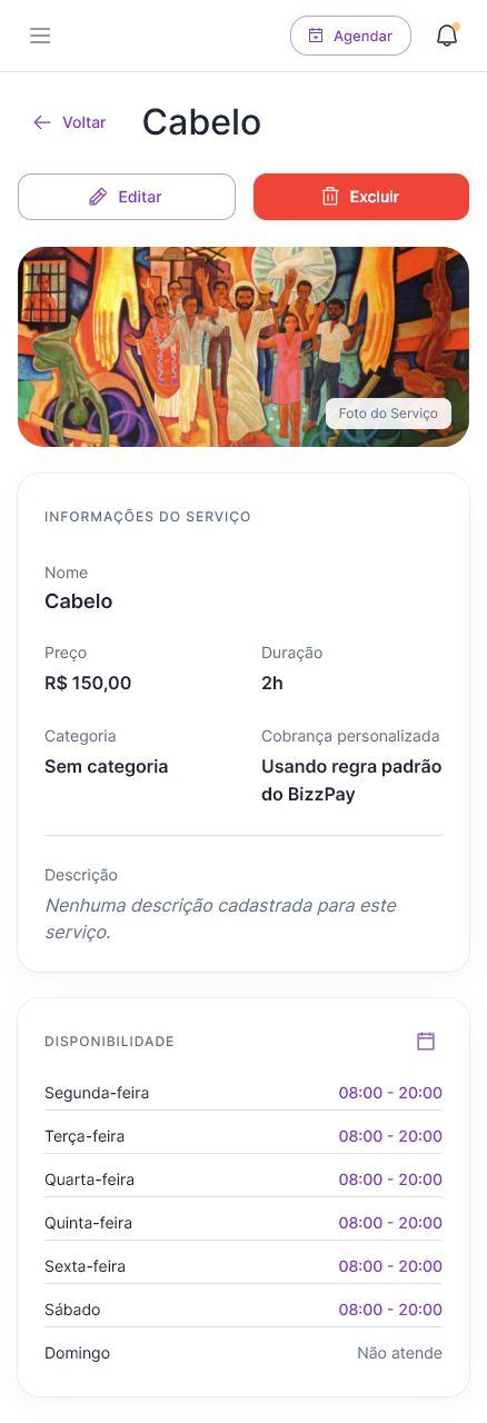 Detalhes do serviço